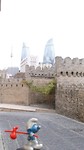 Smurf walking in old city of Baku-550