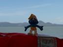 Smurf op rondvaartboot