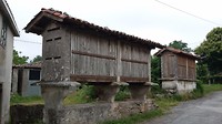 Old corn storage "houses" can be seen everywhere in the villages of Galicia