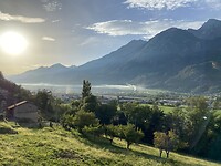 Sun up over Aosta Valley