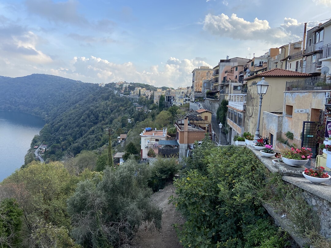 Castel Gandolfo on the border of the Lago Albano