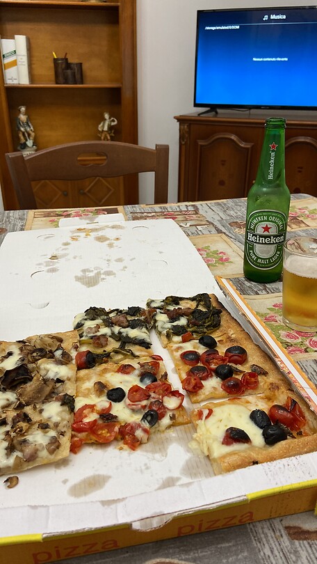 Take away pizza. The only food available in the evening in Sezze
