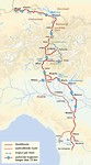 Mijn route (volgens Benjaminse) van Bazel naar Florence