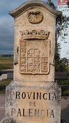 Burgos uit, grenspaal Palencia