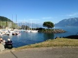 Uitzicht vanaf camping Cully, meer van Genève