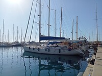 In de haven Marina degli Aregai, Italië