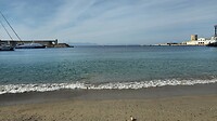 De haven van Rhodos met in de verte Turkije
