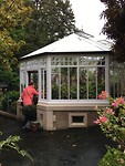 de kas in de tuin van Olveston