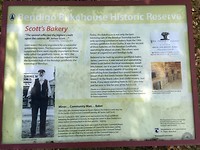 Infobord bij de voormalige bakkerij in het goudmijnstadje Bendigo