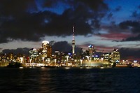 Skyline van Auckland by night