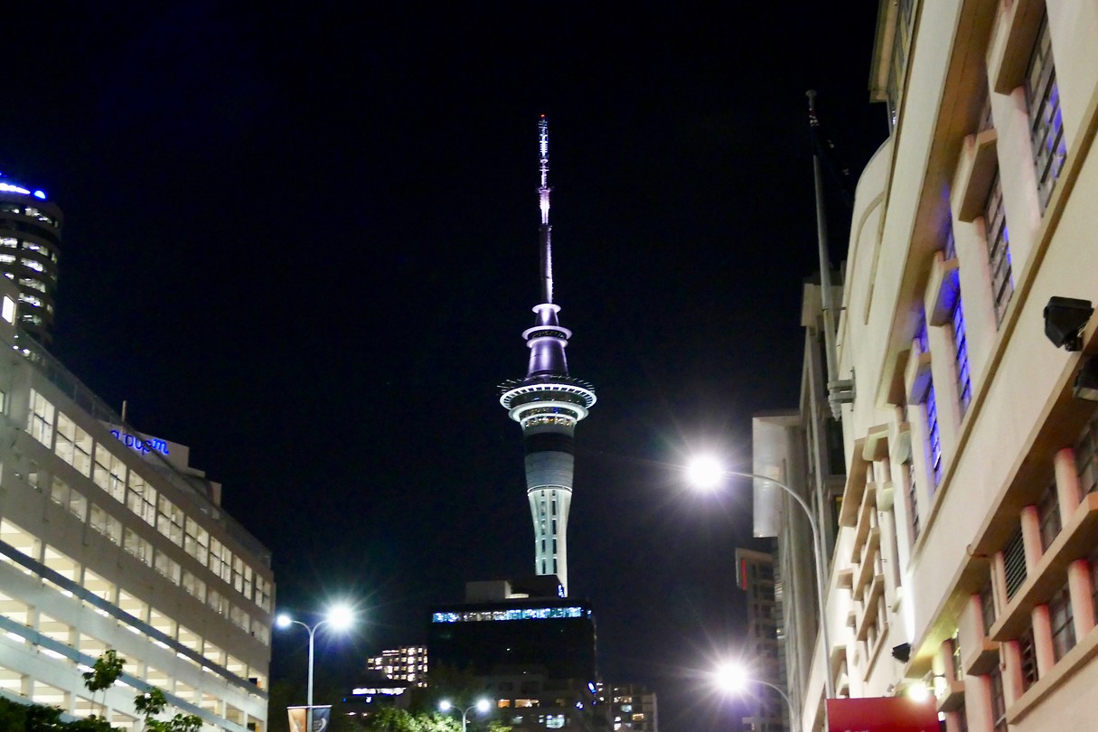 Sky tower by night