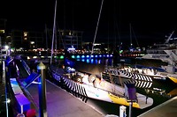 Viaduct harbour in Auckland by night
