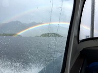 Regenboog op Lake Manapouri