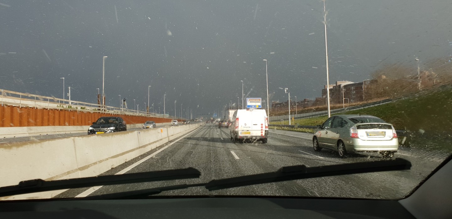 Hagelbuitje onderweg naar huis