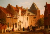Gezicht op de Muurhuizen bij de Dieventoren (voor 1864)