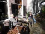 In 't zonnetje aan de lunch