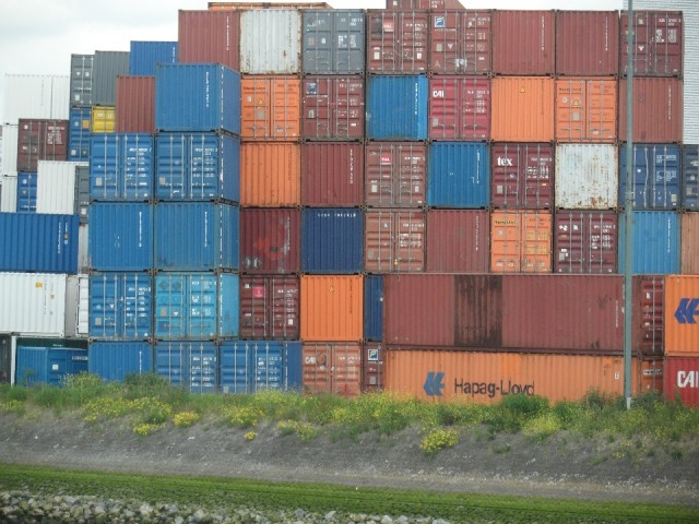 Schilderij van containers