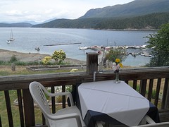 Uitzicht vanaf terras (met muggen)