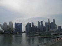 Skyscrapers langs Marina Bay