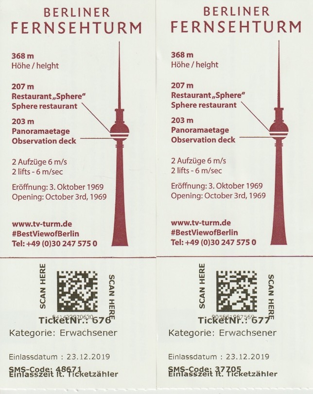 Tickets Fernsehturm