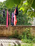De was mee de douche in en opgehangen