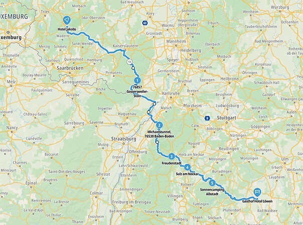 dag 2: van Hermeskeil naar Bad Buchau, 400km in 6u