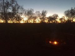 Kamp, zonsondergang