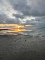 Strand, zonsondergang