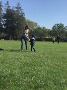 Playing softball with Ryan