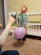 Playing with balloons at Shannon's