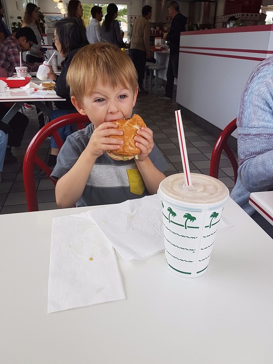 Ryan and his hamburger