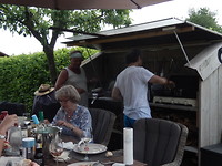 De buitenkeuken!