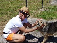 Chrisje met het gezellige dikke hondje!