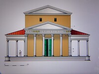 Voorbeeld van de vroegere Gallo-Romeinse tempel aan de Maas.....