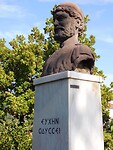 Standbeeld van Odysseus…..in het dorp Stavros…..