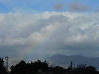 De regenboog boven de Golf van Palermo…..