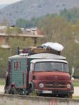 Veel verschillende campers in de haven van Nafplio….