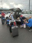 Koffers uitladen en autosleutels inleveren. 3200 km gereden