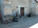 lunchpauze in een dorpje richting Troyes