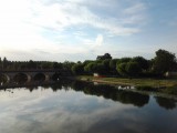 Avondlucht over de rivier