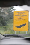 Grappig bord onderweg