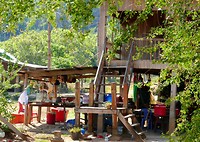 Typisch huis Noord Cambodja