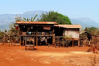 Huis op het Bolaven Plateau