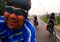 Enthousiaste Thaise racefietser
