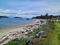 strand Sechelt, Sunshine Coast waar het bijna altijd regent
