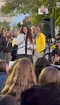 Juvaul Maharal singing at hostage square