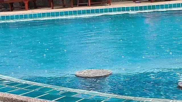 @ the pool met rain