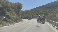 file achter de vrachtwagen
