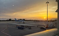 de avond valt over Kefalonia airport