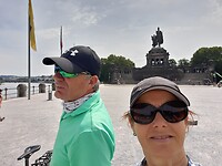 Koblenz- uitzicht op het ruiterstandbeeld  keizer Wilhelm I